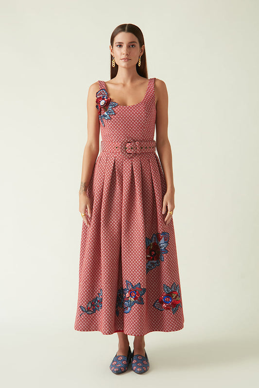 SULAWESI QUILTED DRESS WITH BELT