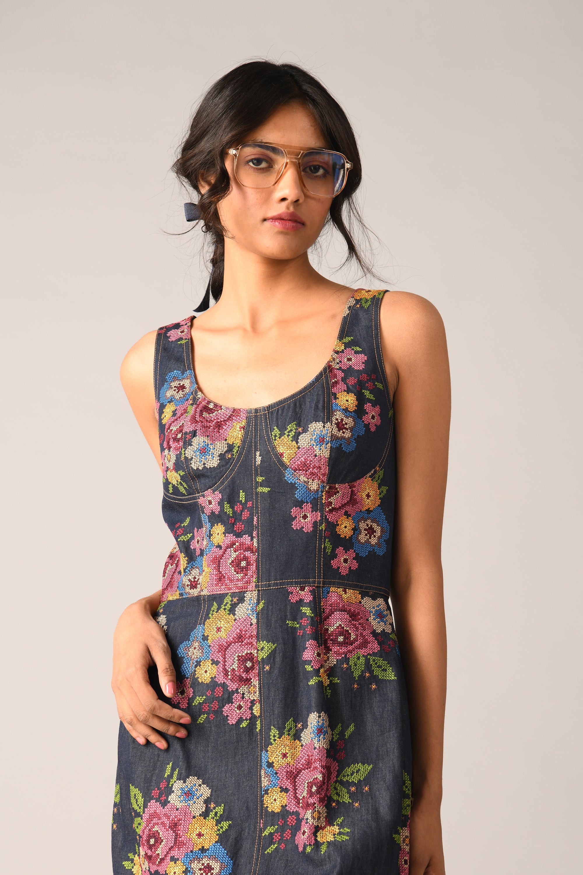 Stylosa Embroidered Corset Dress