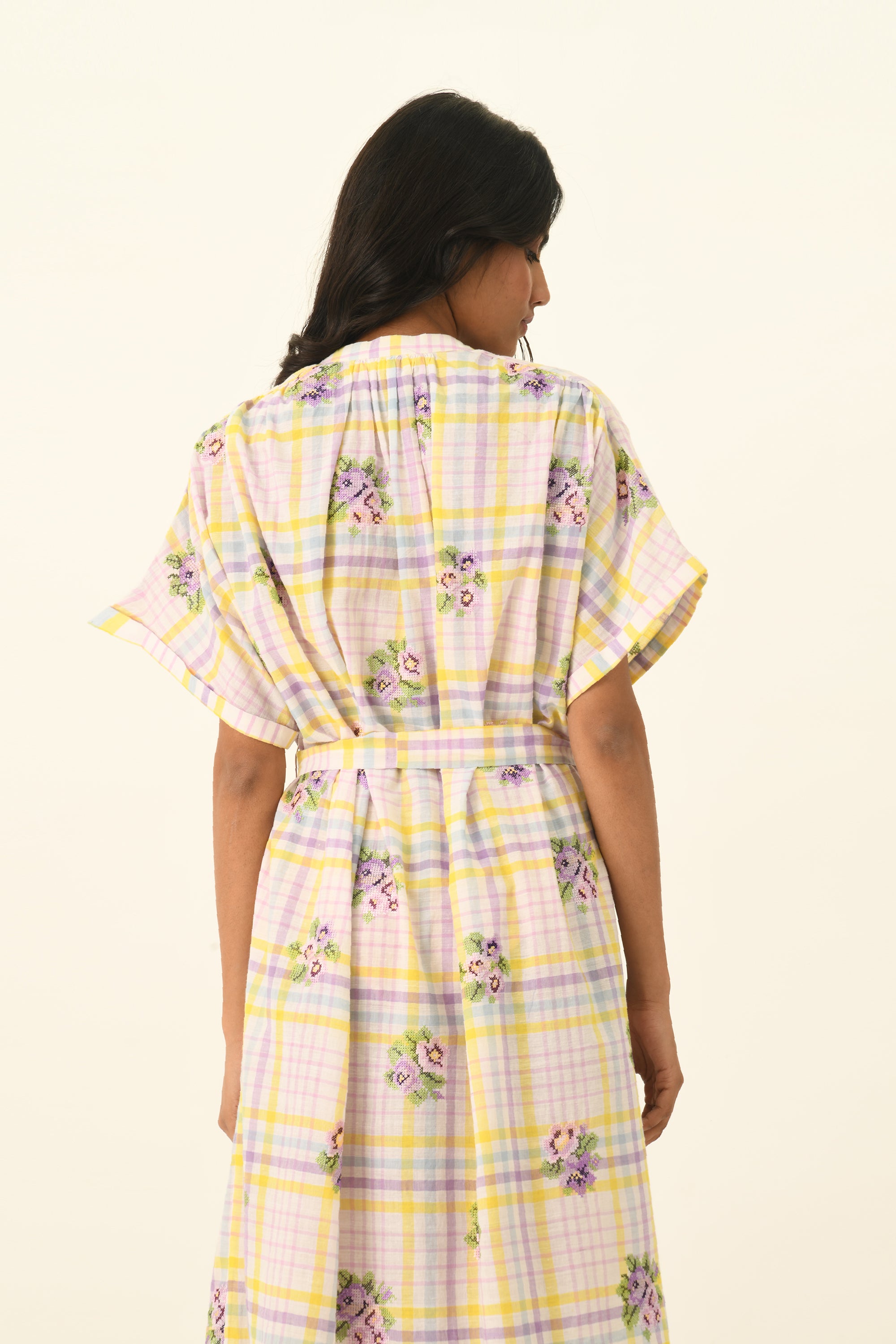 Koreana Check Belted Dress