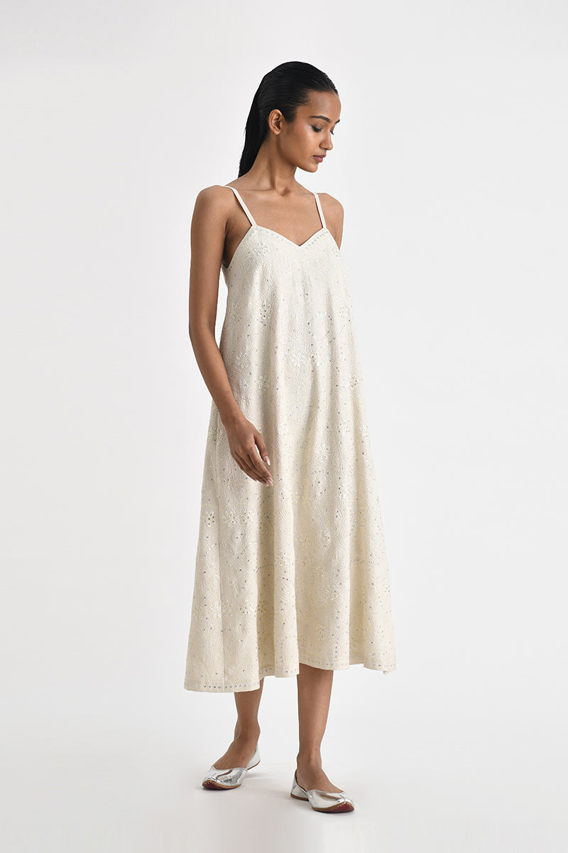 ASTRAS SRAPPY EMBROIDERED DRESS