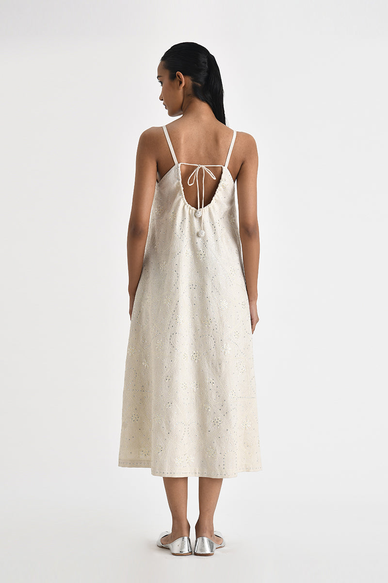 ASTRAS SRAPPY EMBROIDERED DRESS