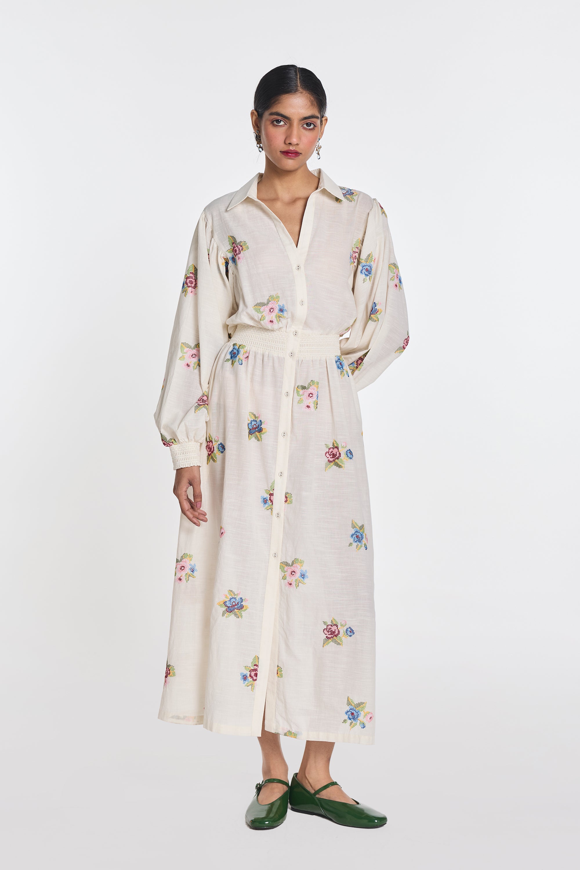 Teasel embroidered dress