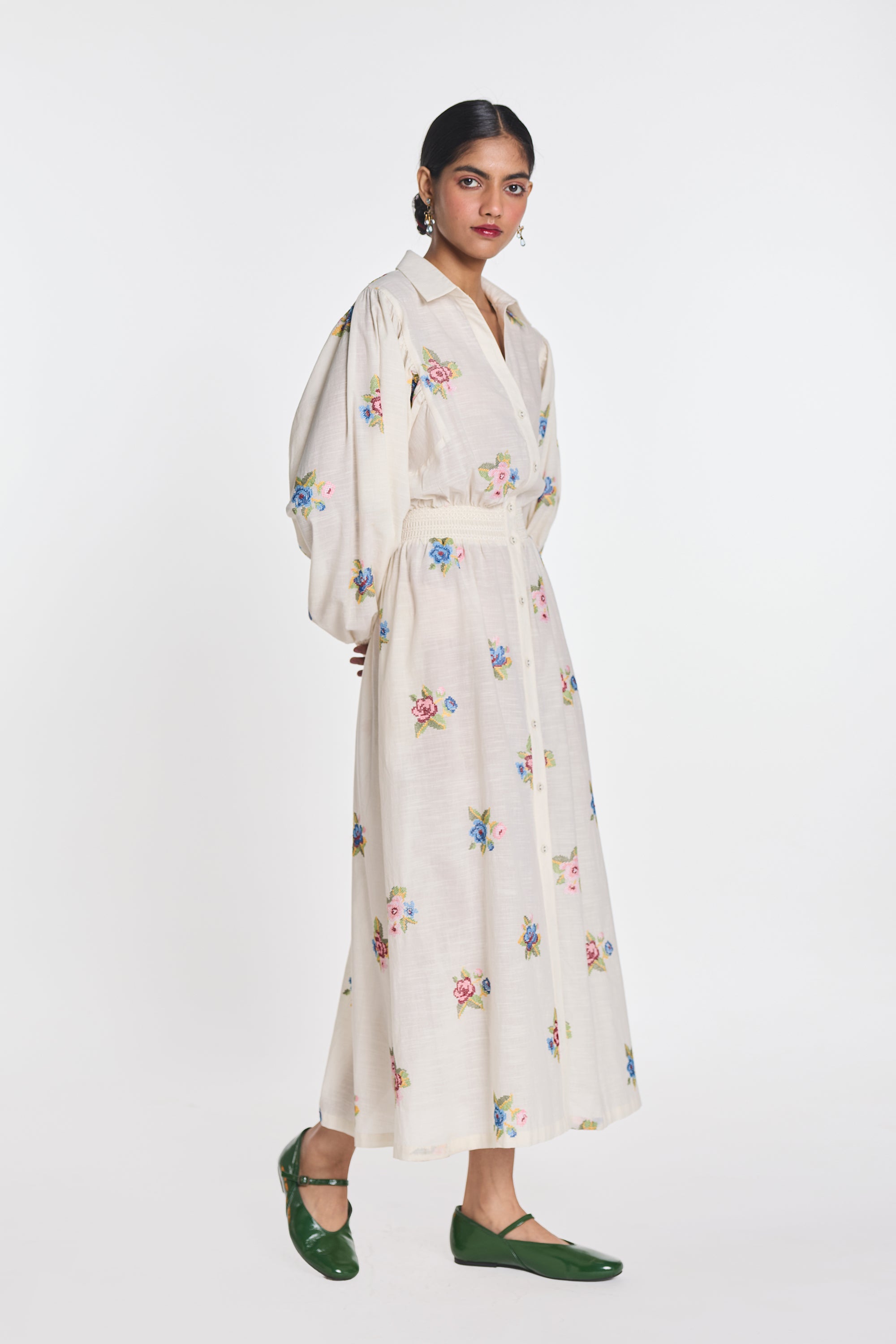 Teasel embroidered dress