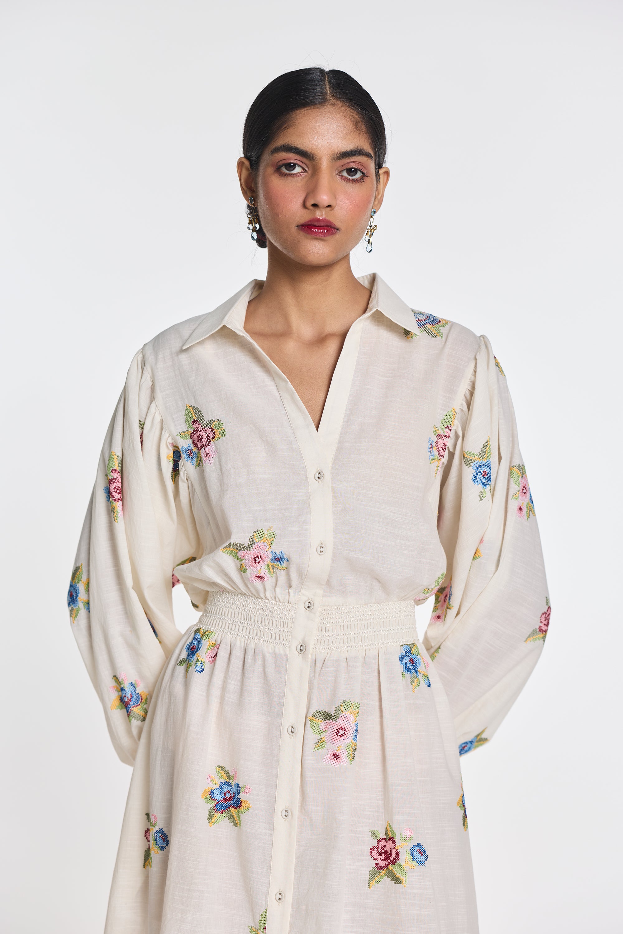 Teasel embroidered dress