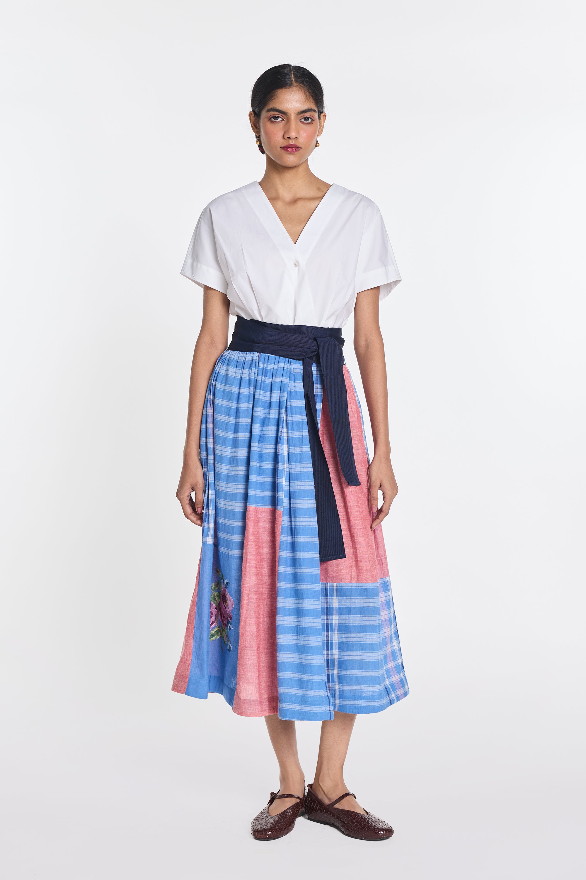Celandine patchwork wrap dress