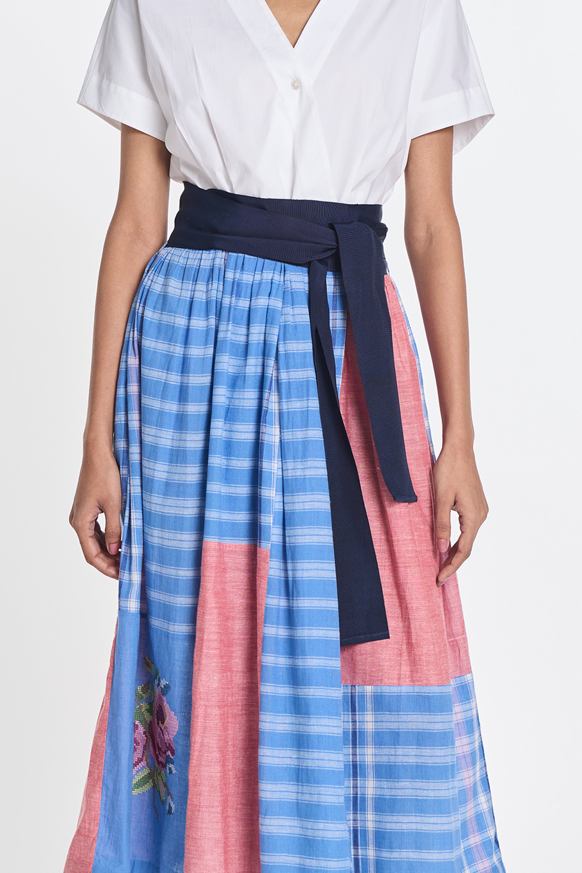 Celandine patchwork wrap dress