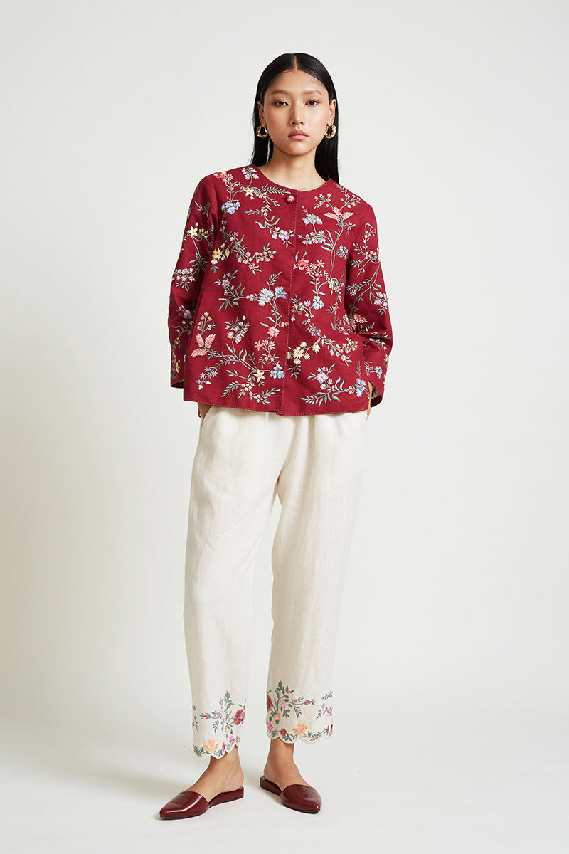PEONY EMBROIDERED JACKET