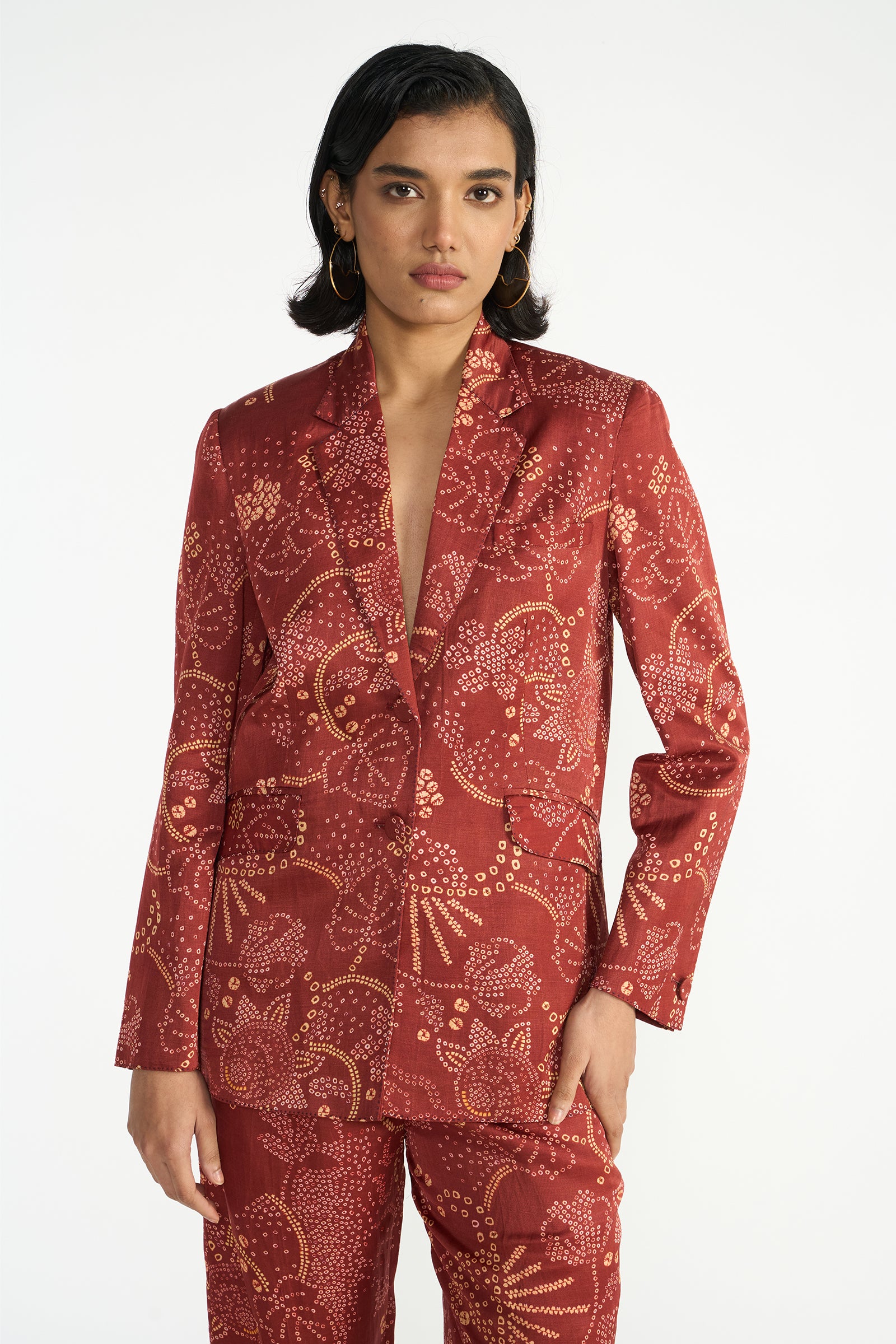Argolis lapel printed jacket