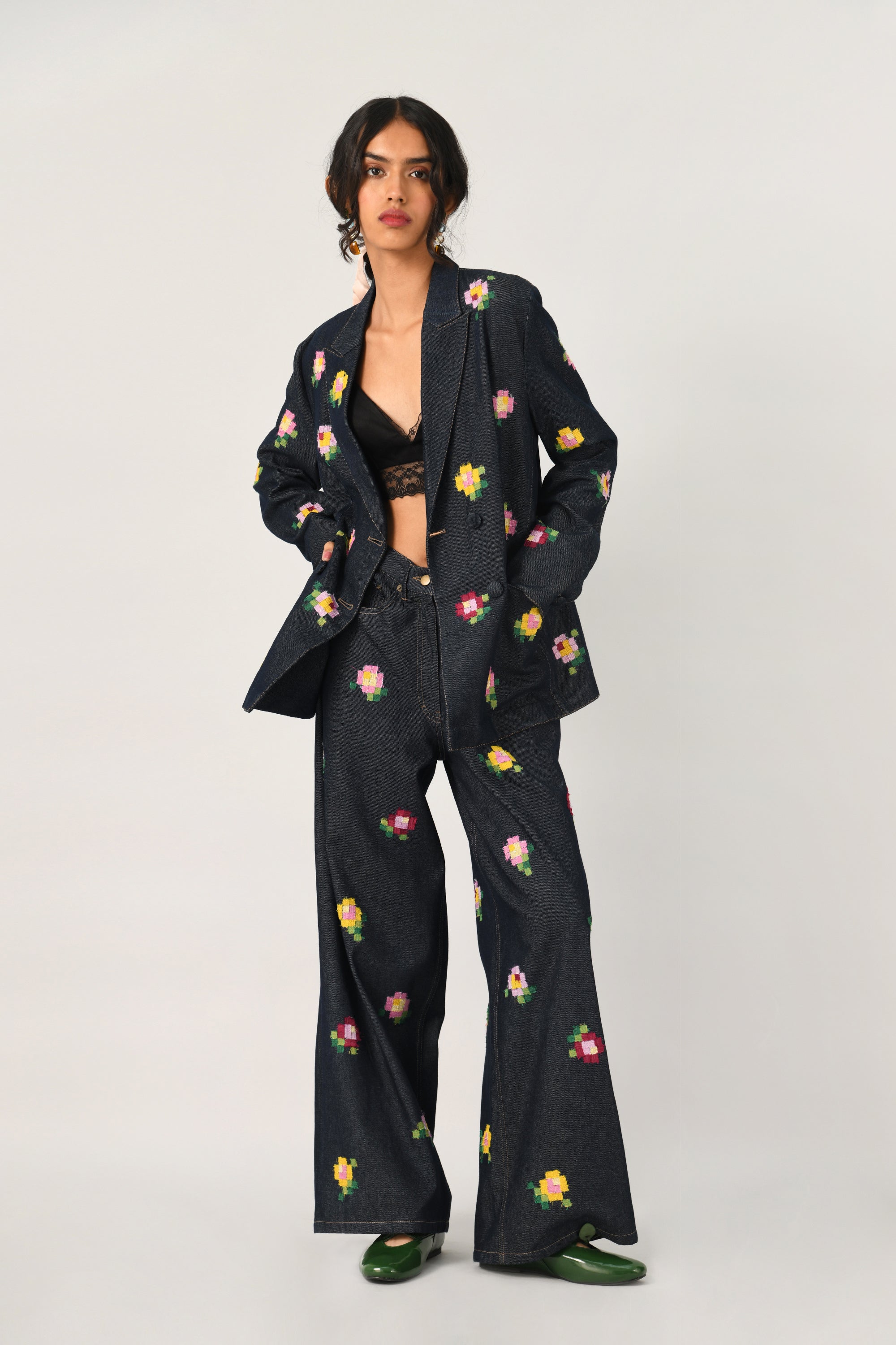 Eudicot Double-Breasted Embroidered Jacket