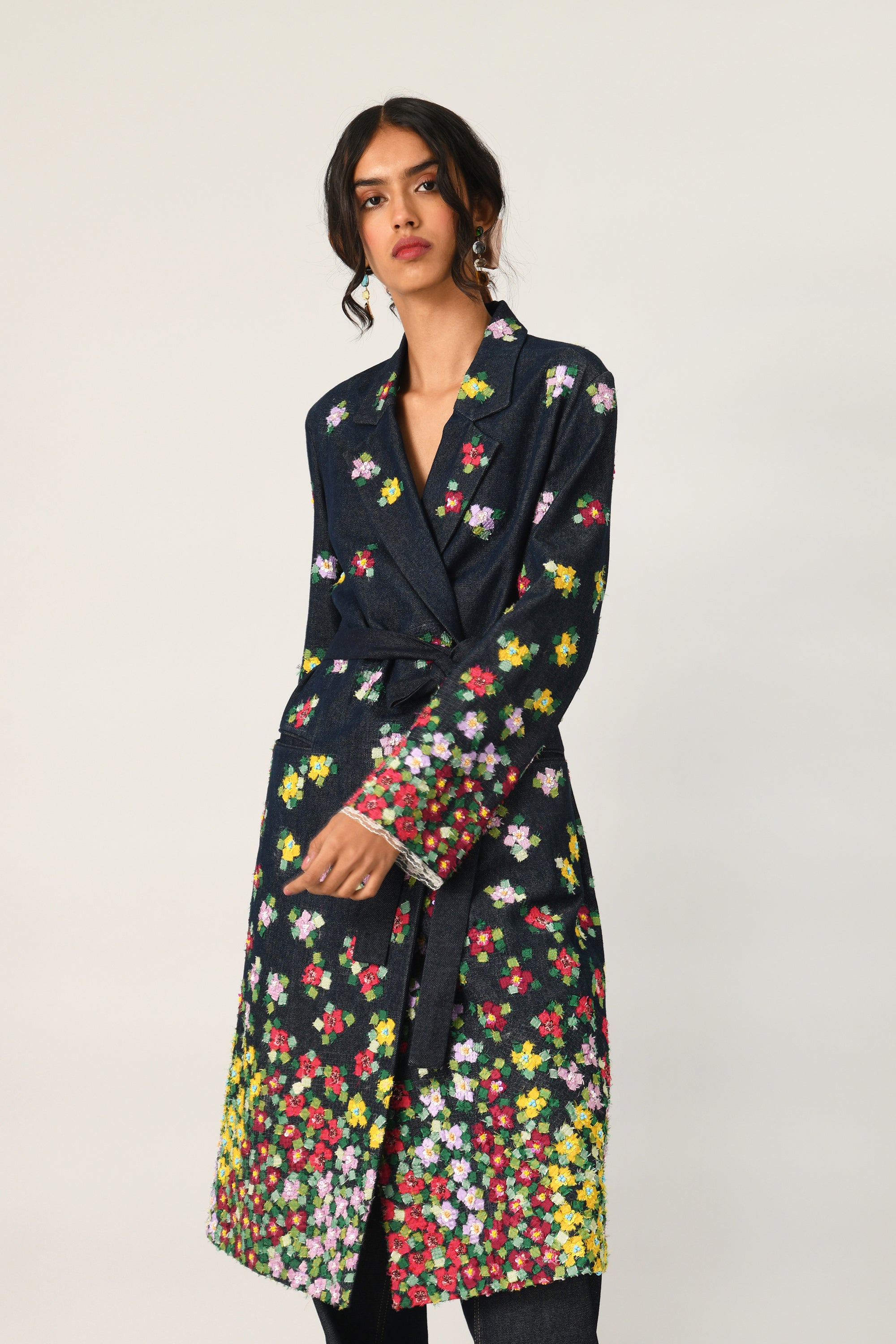 Derongensis Double-Breasted Belted Jacket