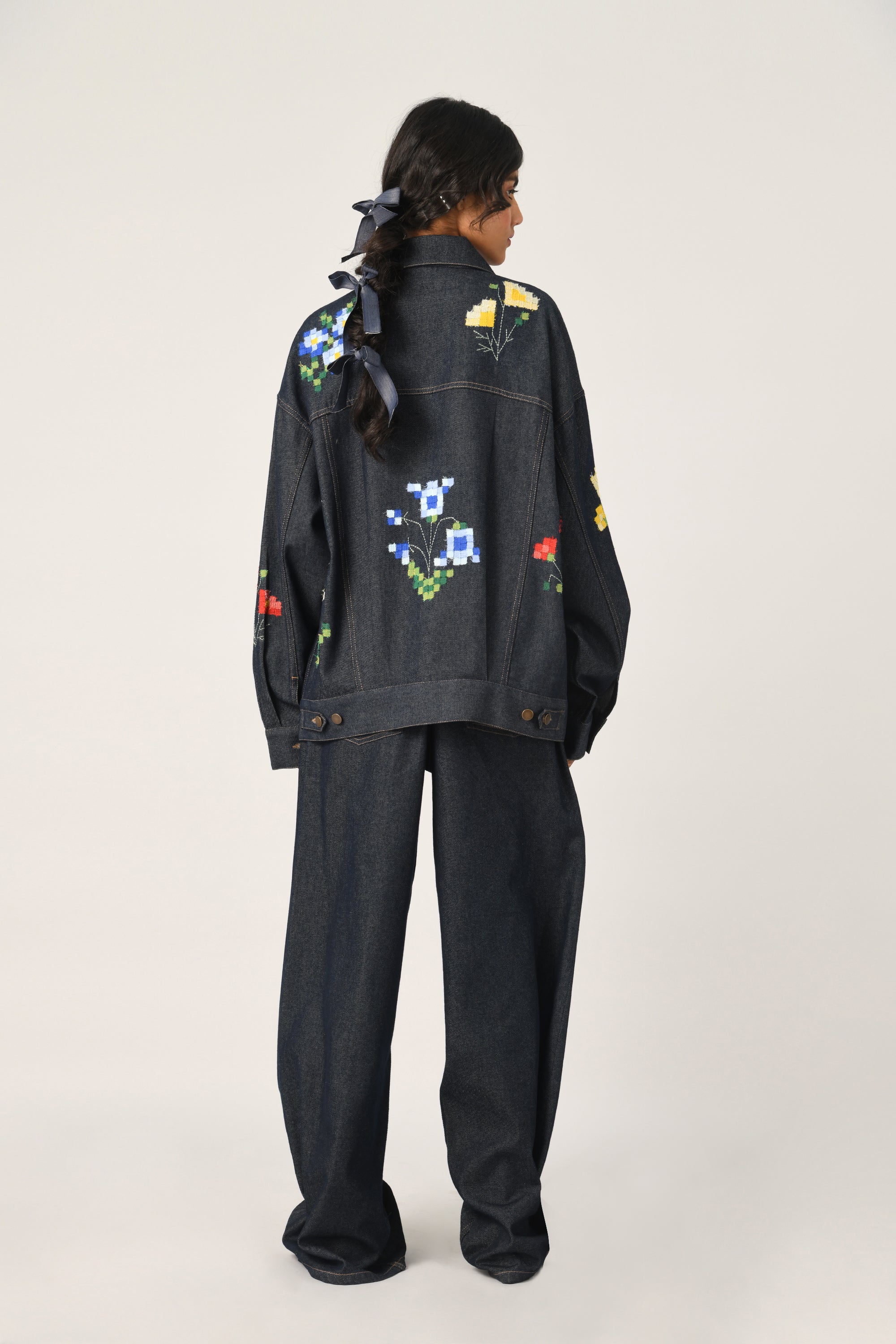 Tibetica Oversized Appliqué Embroidered Jacket