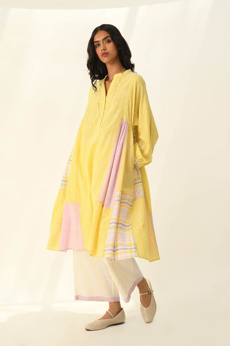 Obtegens Patchwork Panel Tunic Dress