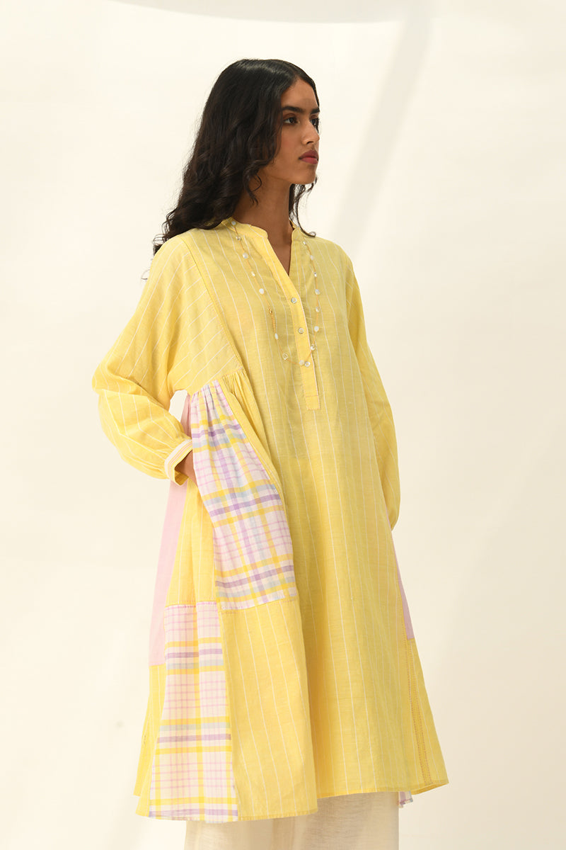 Obtegens Patchwork Panel Tunic Dress
