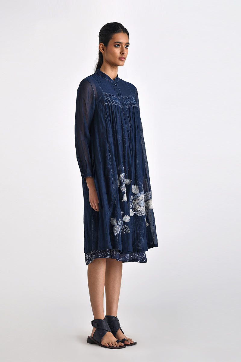 CAMOGLI EMB. TUNIC WITH PRINTED SLIP