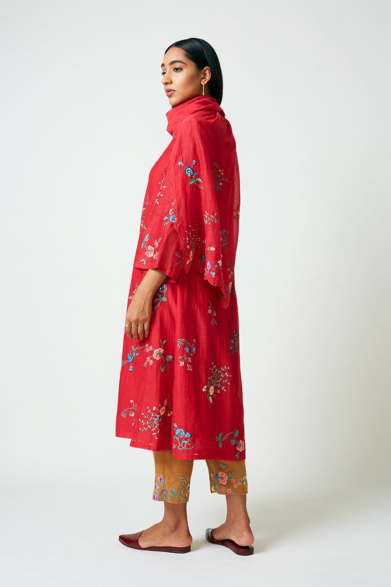 HEATHER EMBROIDERED KURTA PANT SET (2PCS)