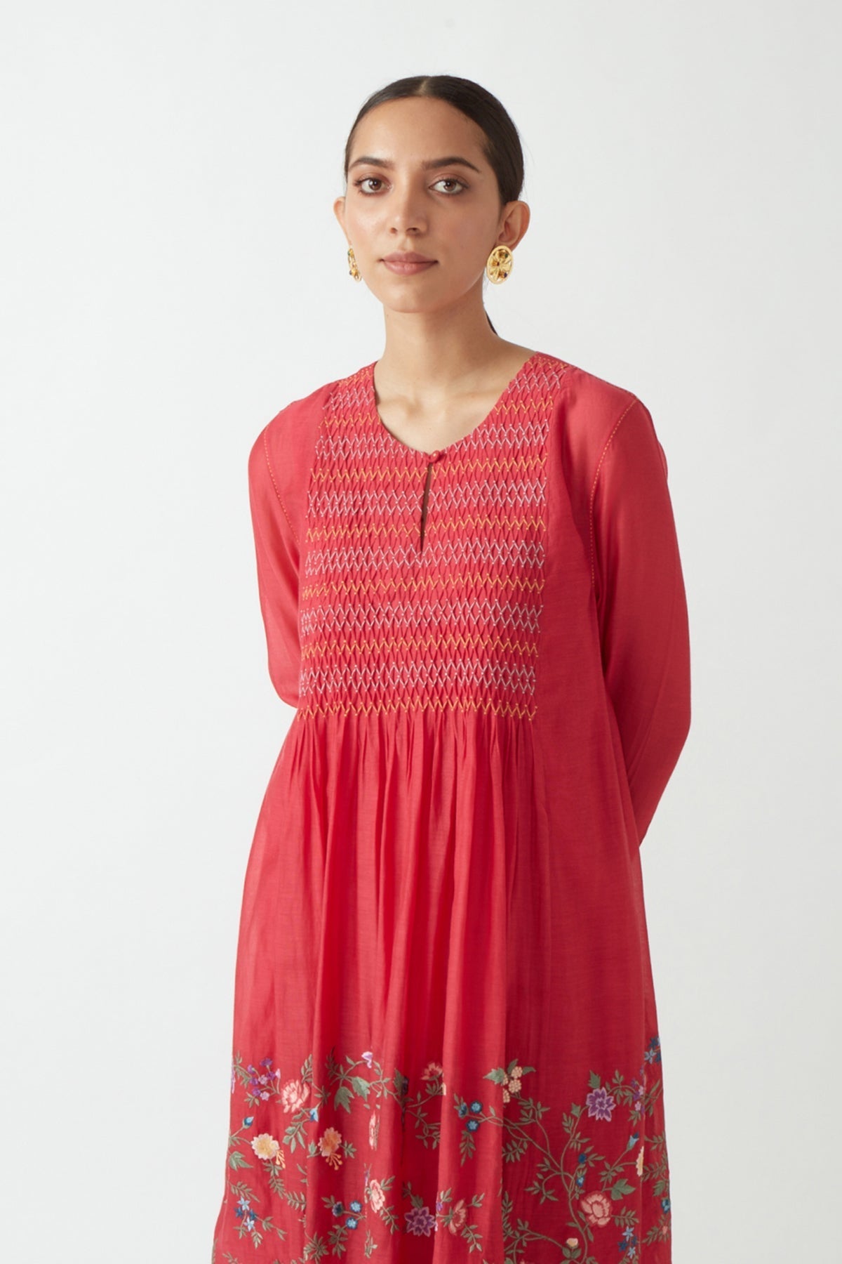 SILENE EMBROIDERED DRESS WITH SLIP (2PCS)