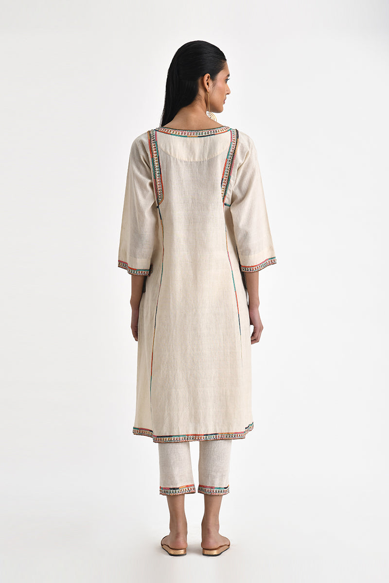 KASTRO EMBROIDERED YOKE  TUNIC WITH PANTS