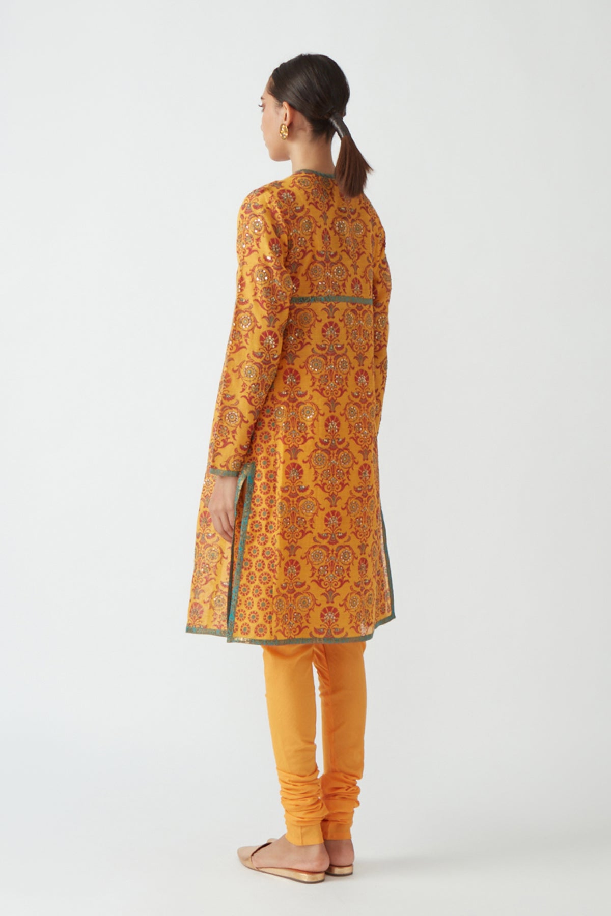 Embroidered angarkha tunic set