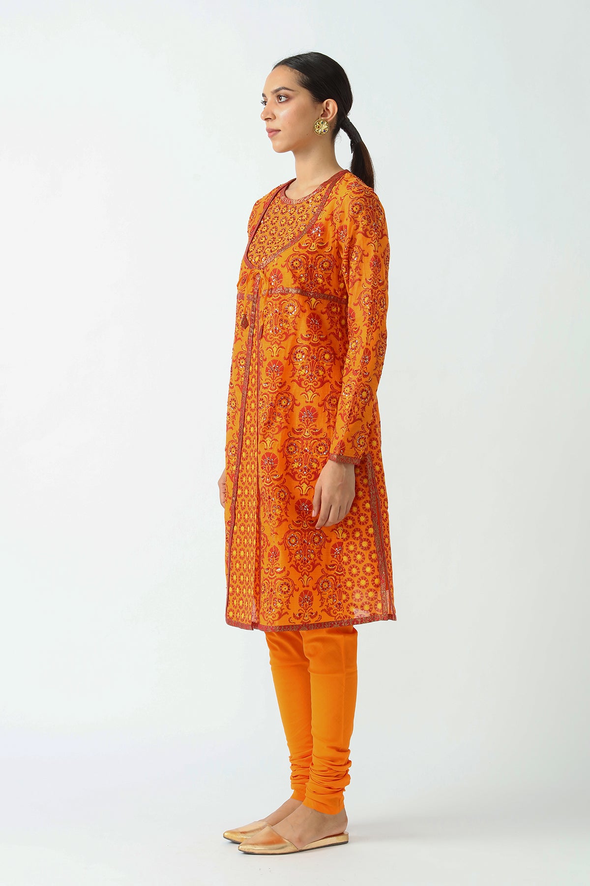 Embroidered angarkha tunic set