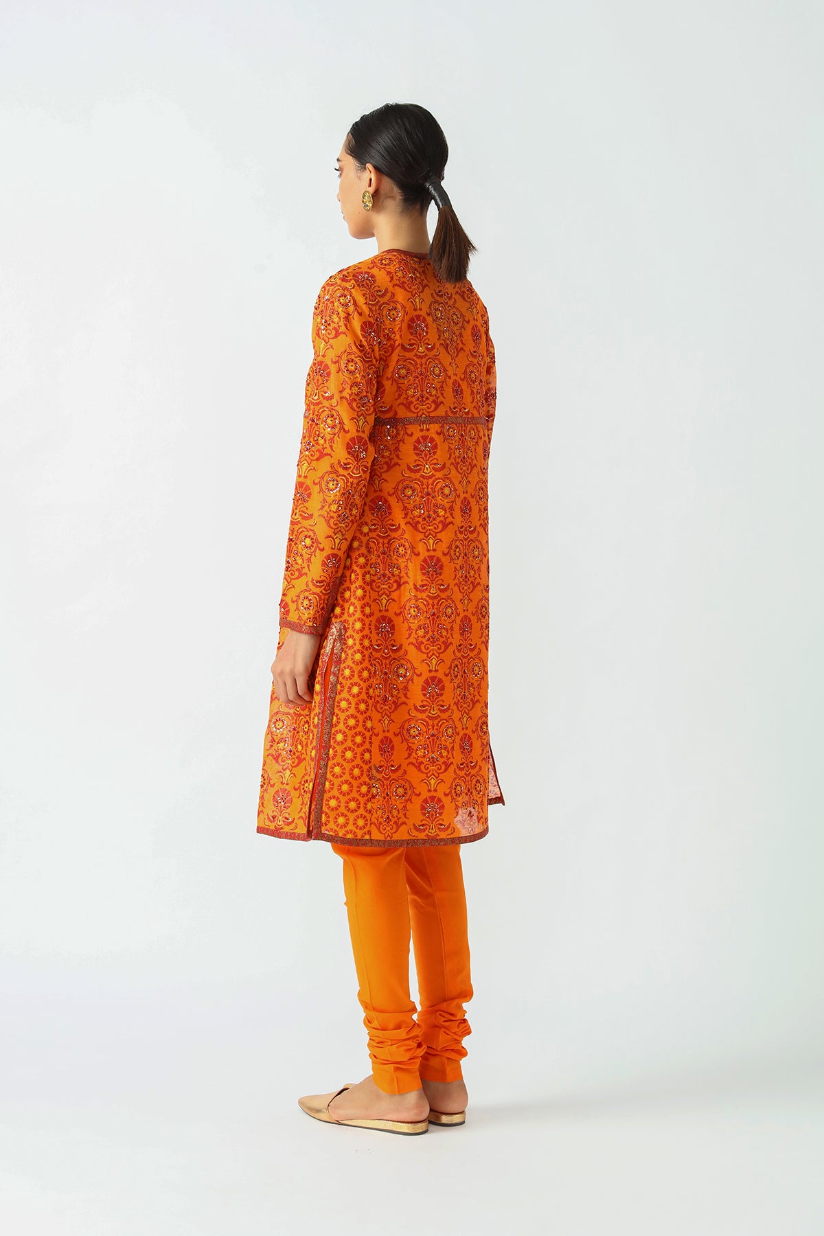 Embroidered angarkha tunic set