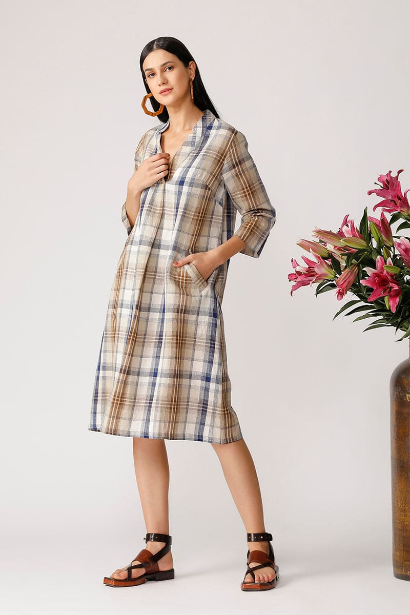 FOLK CHECKED TUNIC