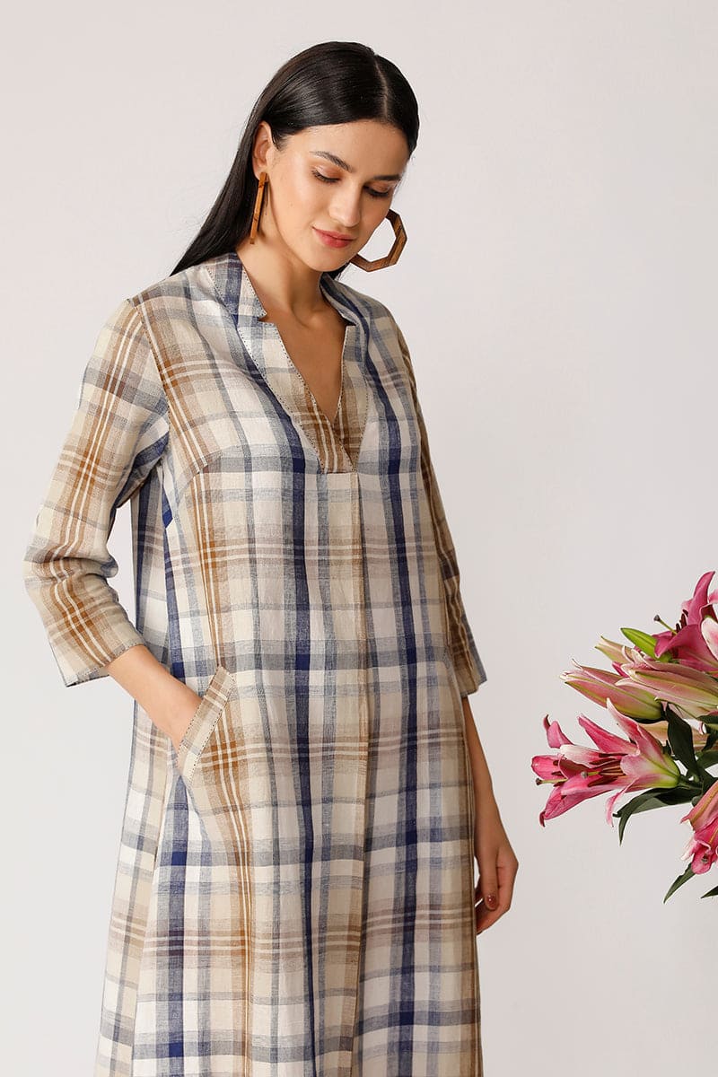 FOLK CHECKED TUNIC