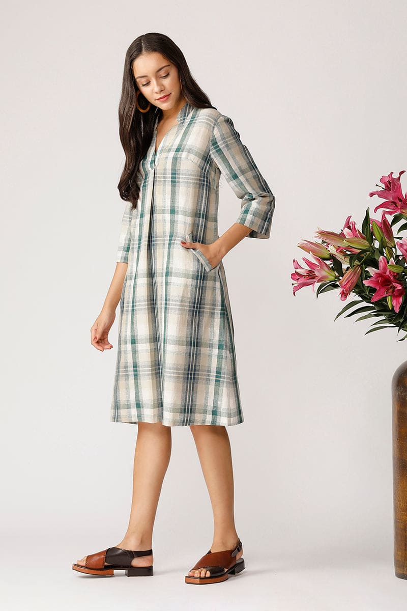 FOLK CHECKED TUNIC