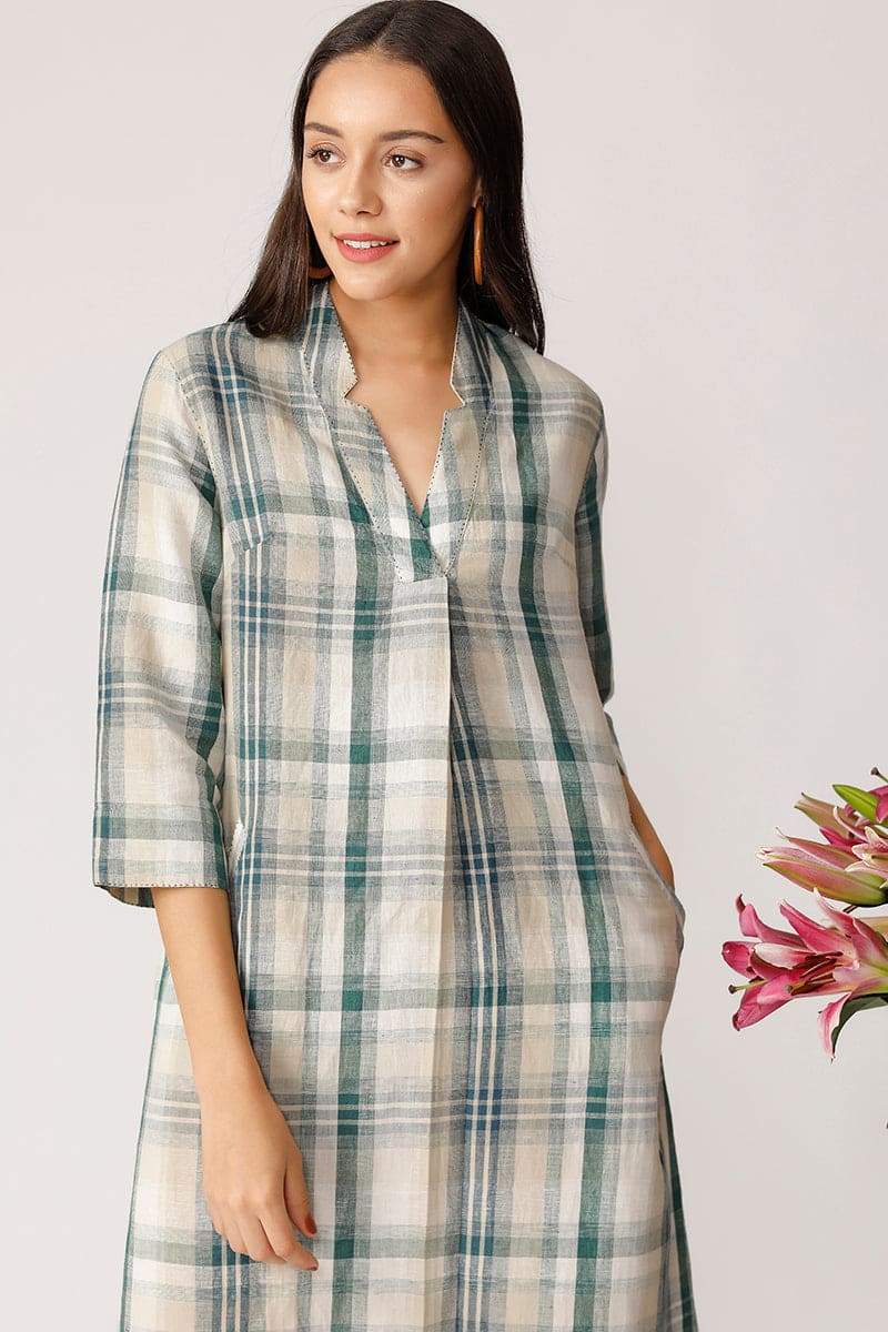 FOLK CHECKED TUNIC