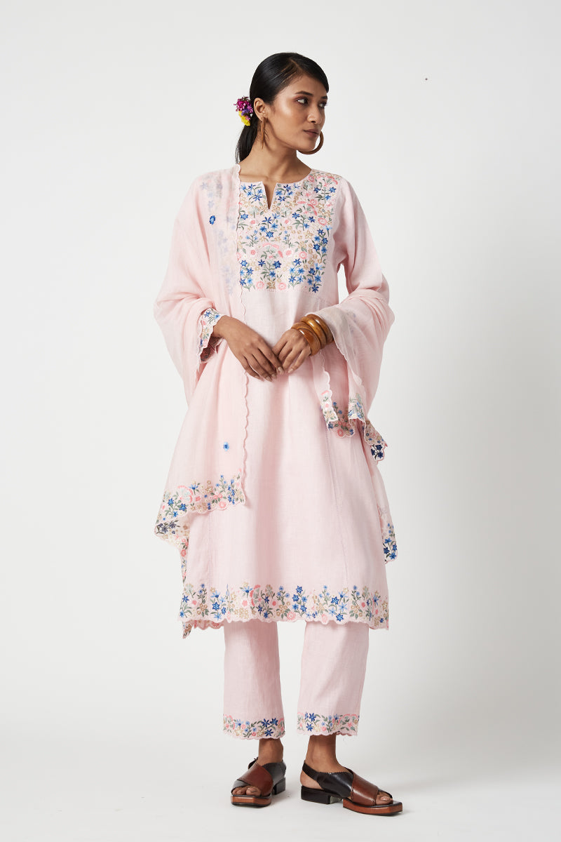 Sally Embroidered Kurta Set (3Pcs)