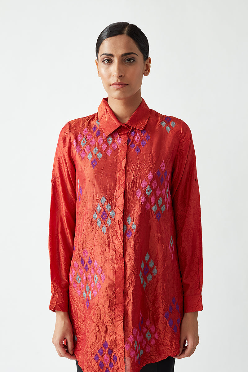 Embroidered Silk Tunic