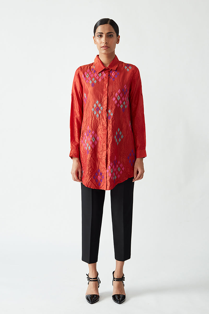 Embroidered Silk Tunic