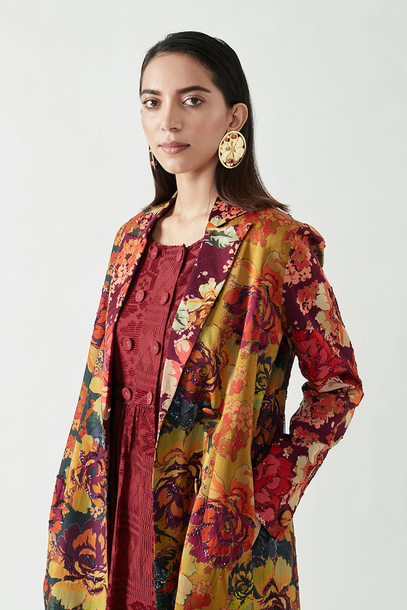 KRISTIN EMBELLISHED PRINTED JACKET