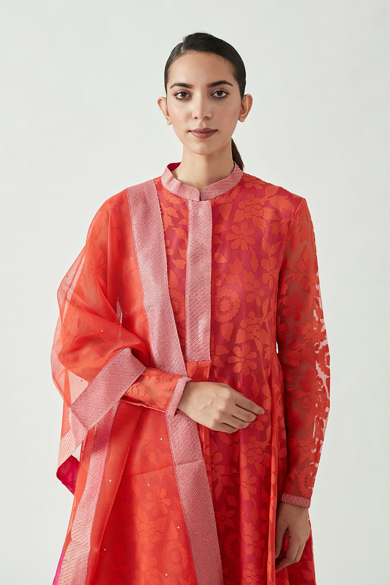 ASYMMETRIC BOX PLEAT KURTA SET