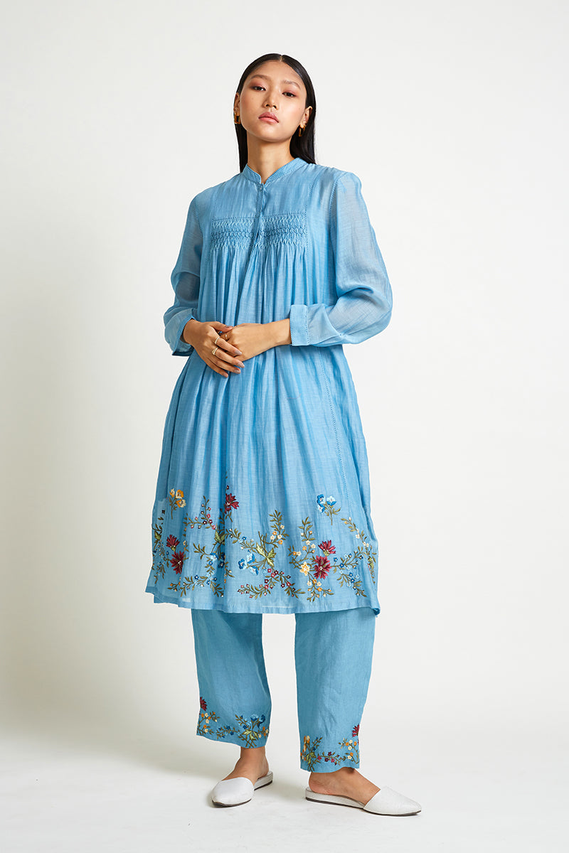 ERICA EMBROIDERED KURTA & PANT SET (2PCS)