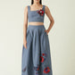 PAPAU QUILTED EMBROIDERED SKIRT