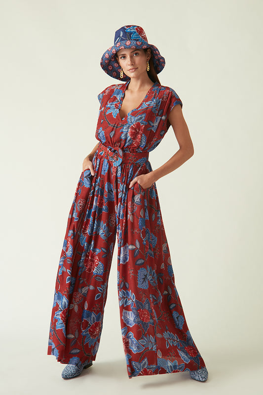 BALI PRINTED JUMPSUIT WITH BELT
