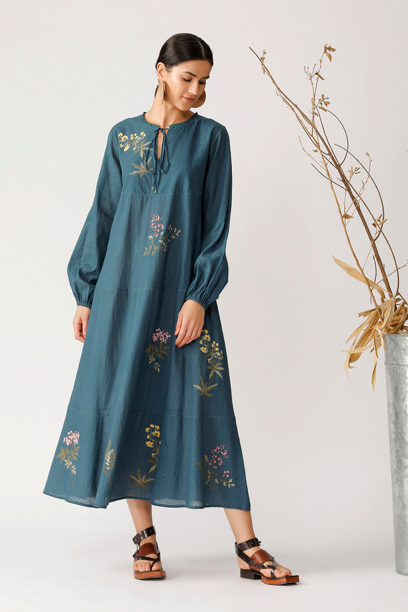 GRAPE VINE EMBROIDERED DRESS