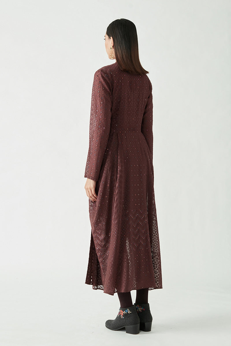 LESTER EMBROIDERED DRESS WITH LYCRA TIGHTS
