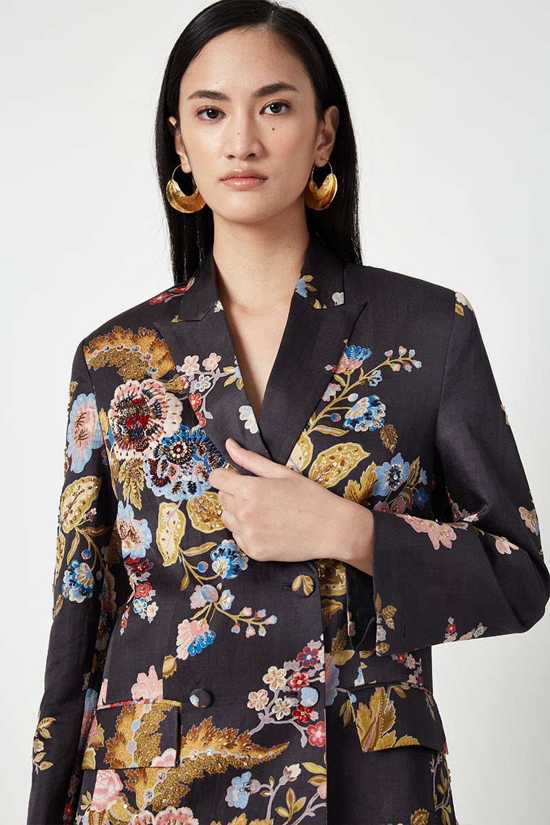 Diana Printed Jacket With Embellishments