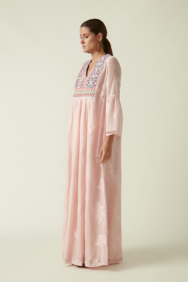CROSSANDRA  EMBROIDERED DRESS