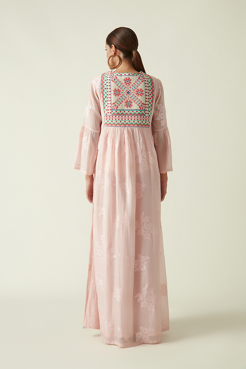 CROSSANDRA  EMBROIDERED DRESS